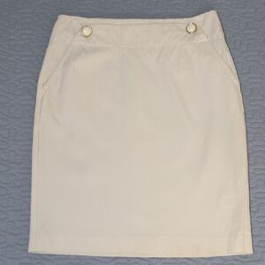 Banana Republic Cream Pencil Skirt with Button Details